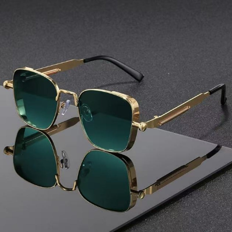 Vintage Steampunk quadratische Brille mit Metallrahmen