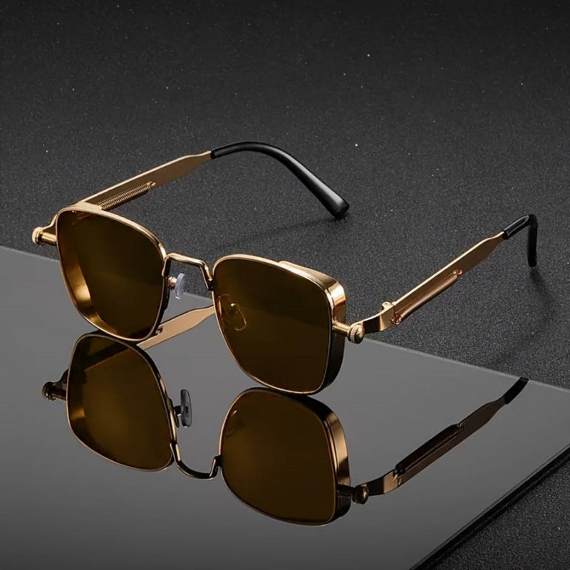 Vintage Steampunk quadratische Brille mit Metallrahmen