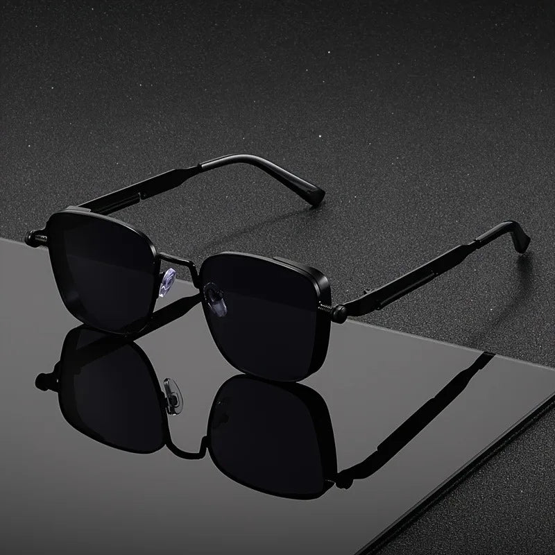 Vintage Steampunk quadratische Brille mit Metallrahmen