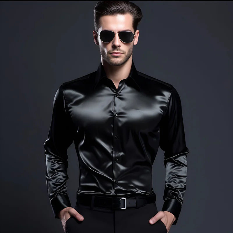 Adrano Satin-Knopfhemd