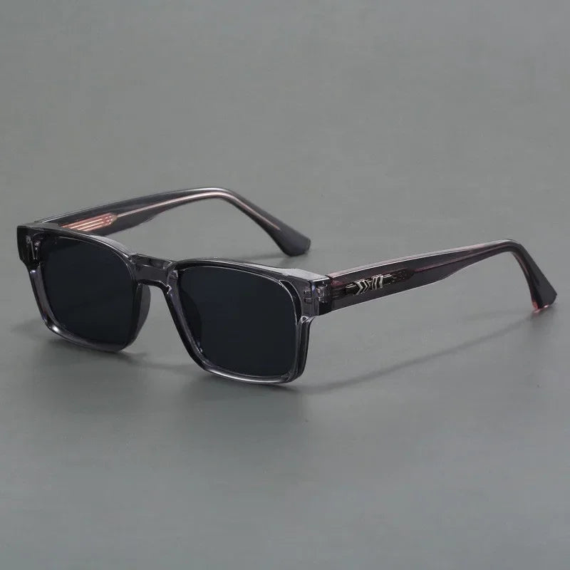 Colorblock-Sonnenbrille mit eckigem Rahmen und polarisierten Gläsern im Retro-Stil