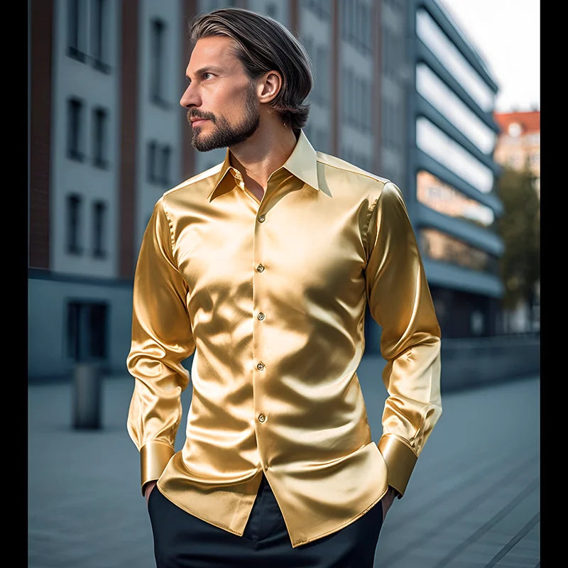 Adrano Satin-Knopfhemd