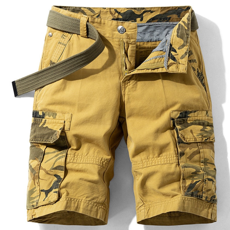 Latzhose Casual Jungen Camouflage Tasche Nähte Herrenshorts