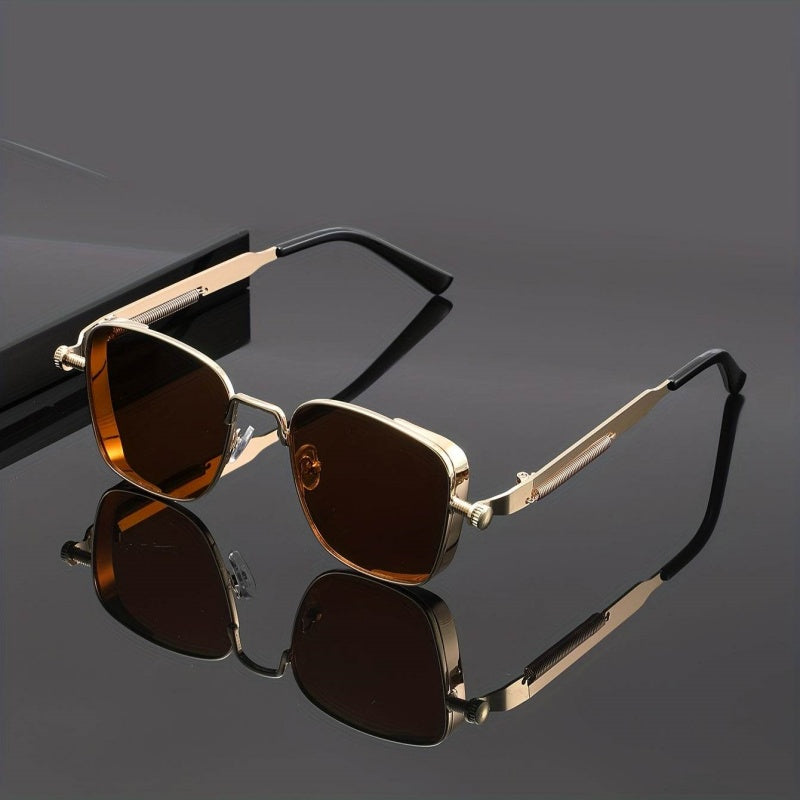 Vintage Steampunk quadratische Brille mit Metallrahmen