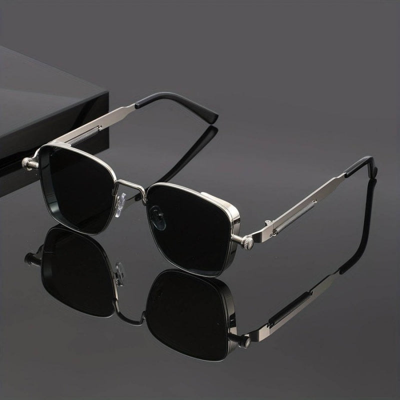 Vintage Steampunk quadratische Brille mit Metallrahmen