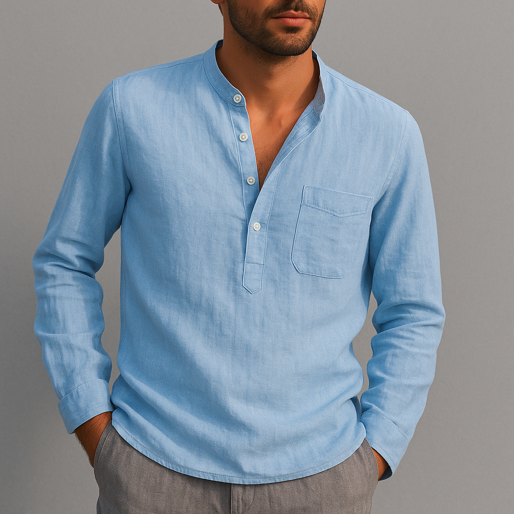Hiro Leinenhemd Mandarin